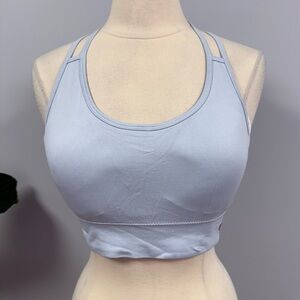 NWT Wildfox Sweat Sports Bra XL Xenon Blue WLB0998A Strappy Racer Back Wild Fox